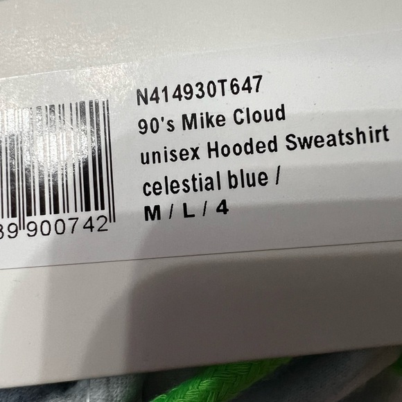 NWT-WESC 90's Mike Cloud Hoodie Blue Drawstring, Unisex - Picture 9 of 9